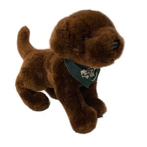 Bass Pro Shop Plush Dog Douglas Plush Chocolate Lab Tucker Green Scarf